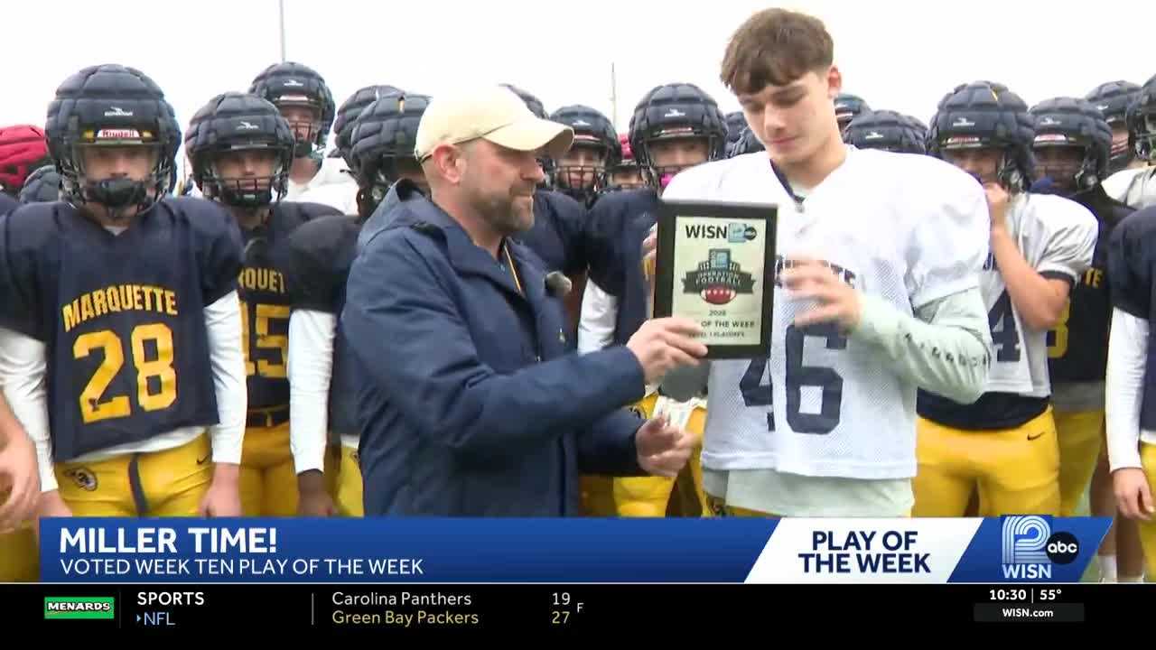 Marquette High School gets Play of the Week plaque for 'Miller Time' — Brookfield Schools news